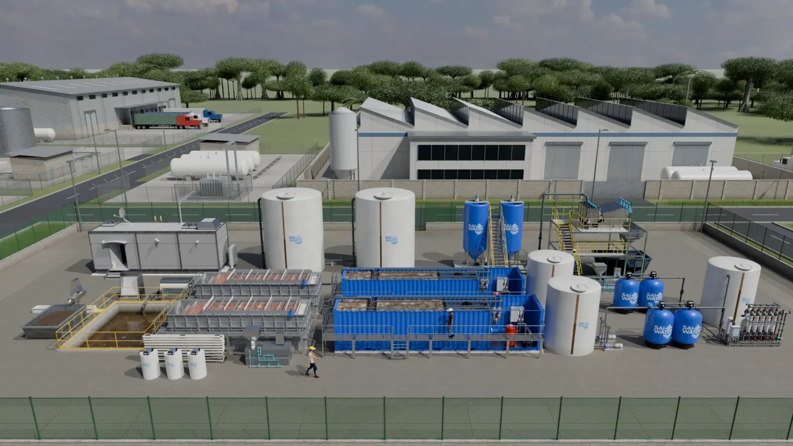 Planta de tratamiento de aguas residuales PTAR modular — diseño y construcción SAI WATER Colombia