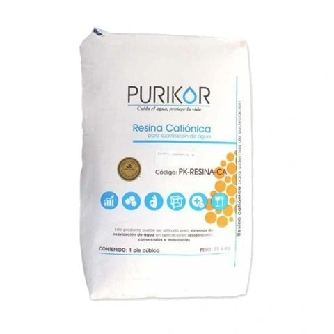 Saco de resina catiónica Purikor para suavización de agua